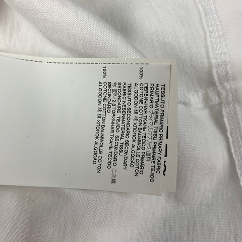 DSQUARED2 Talla XS Camiseta blanca con cuello redondo y apliques de algodón
