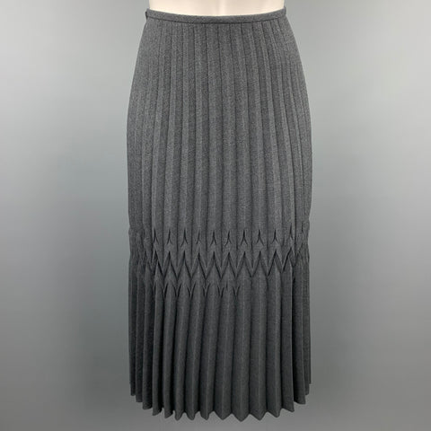 BLANC de CHINE Taille 6 Jupe portefeuille en polyester plissée au couteau gris
