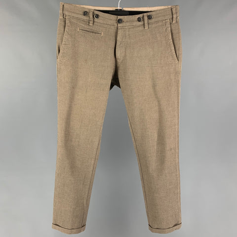 BARENA Taille 30 Pantalon décontracté en coton noir beige