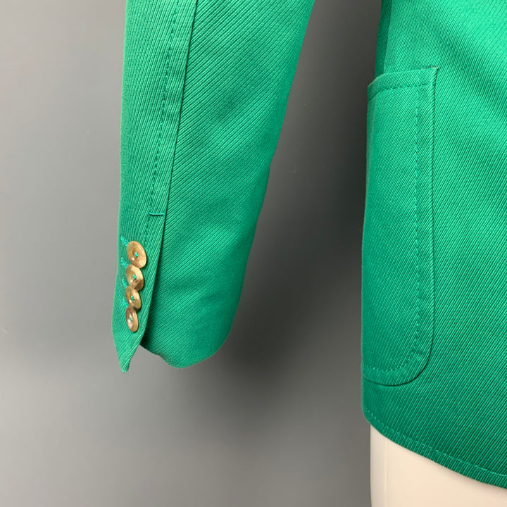 GUCCI by Alessandro Michele Size 36 Green Cotton Peak Lapel Sport Coat