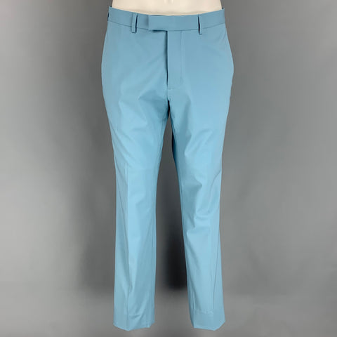 SANDRO Size 38 Light Blue Wool Notch Lapel Suit