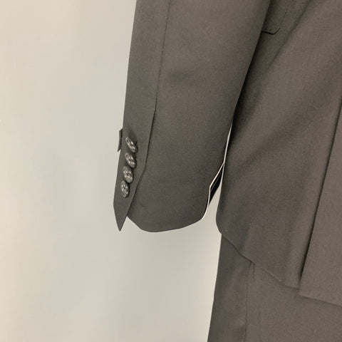 SAKS FIFTH AVENUE by Samuelsohn Size 44 Regular Black Wool Notch Lapel Suit