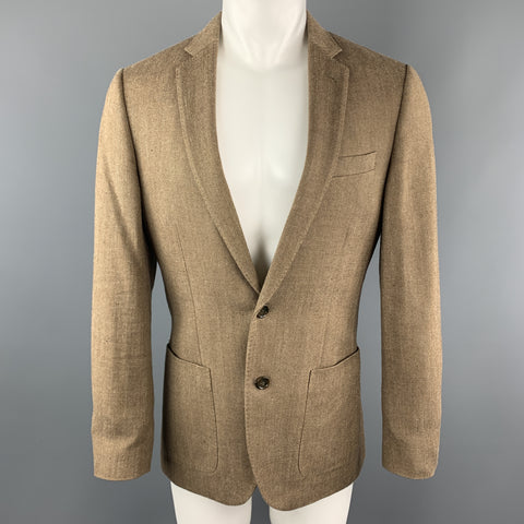 J CREW 38 Regular Brown Diagonal Stripe Cotton Blend Sport Coat