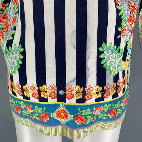 VERSUS by GIANNI VERSACE Size S Print Cotton Hidden Placket  Long Sleeve Shirt