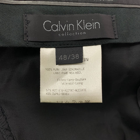 CALVIN KLEIN COLLECTION Taille 38 Costume à revers cranté en laine noire
