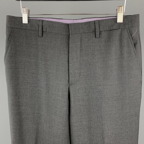 ETRO Size 34 x 35 Dark Gray Lana Wool Dress Pants