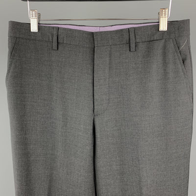 ETRO Size 34 x 35 Dark Gray Lana Wool Dress Pants