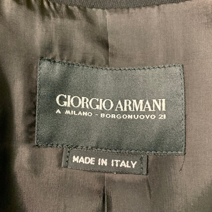 GIORGIO ARMANI Size 10 Black Wool Solid Asymmetrical Jacket  Blazer