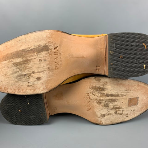 PRADA Size 12 Natural Suede Leather Ankle Boots