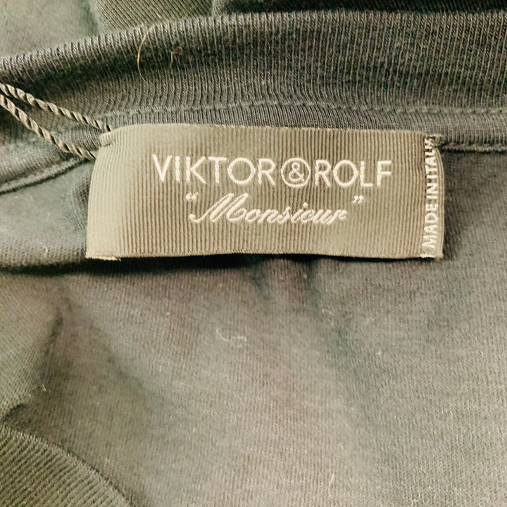 VIKTOR & ROLF Size XL Black Print Cotton One Pocket T-shirt