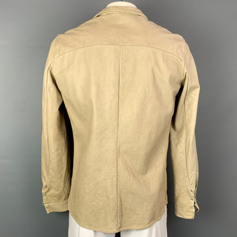 VINTAGE Size 42 Size L Beige Leather Jacket