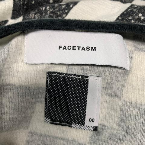 FACETASM Size XL Black White Checkered Cotton One Pocket T-shirt