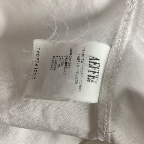 Vintage JEAN PAUL GAULTIER Size XL White Cotton Wing Sleeve Pleated Long Sleeve Shirt