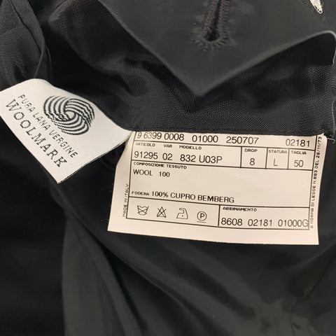 PAL ZILERI Size 40 Black Mixed Fabrics Wool Single Button Tuxedo Suit