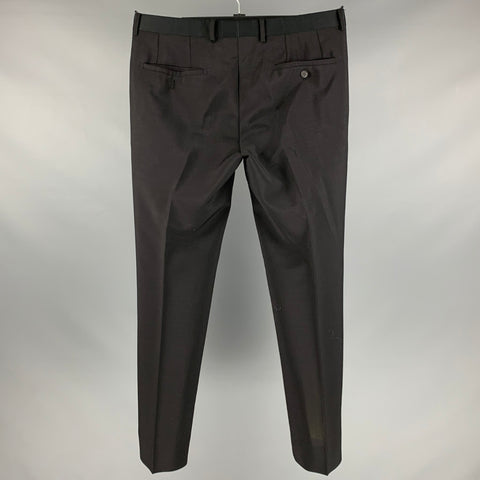 EMPORIO ARMANI Taille 32 Pantalon de smoking en laine mohair unie noire