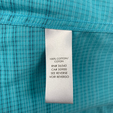 CALVIN KLEIN Size M Aqua Grid Button Up Long Sleeve Shirt