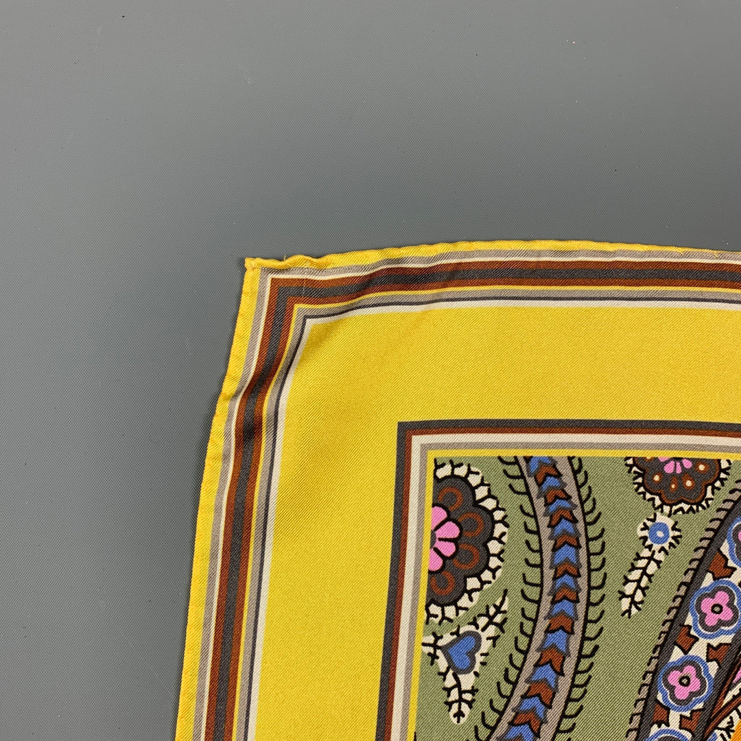 ETRO Multi-Color Paisley Silk Pocket Square
