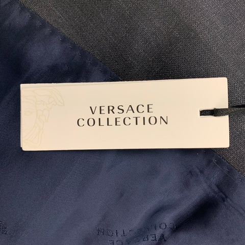 VERSACE COLLECTION Size 38 Charcoal Wool Single Breasted Notch Lapel Suit