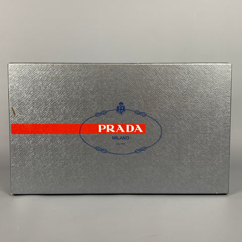 PRADA Size 12 Brown & Tan Quilted Leather Lace Up Shoes