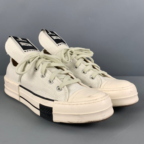 CONVERSE x DRKSHDW Talla 7 Zapatillas bajas de lona en blanco roto y negro
