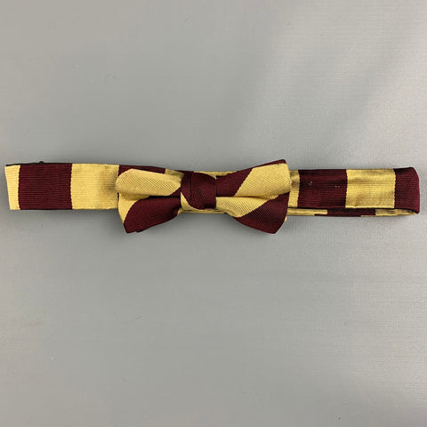 POLO by RALPH LAUREN Burgundy Yellow Stripe Silk Bow Tie