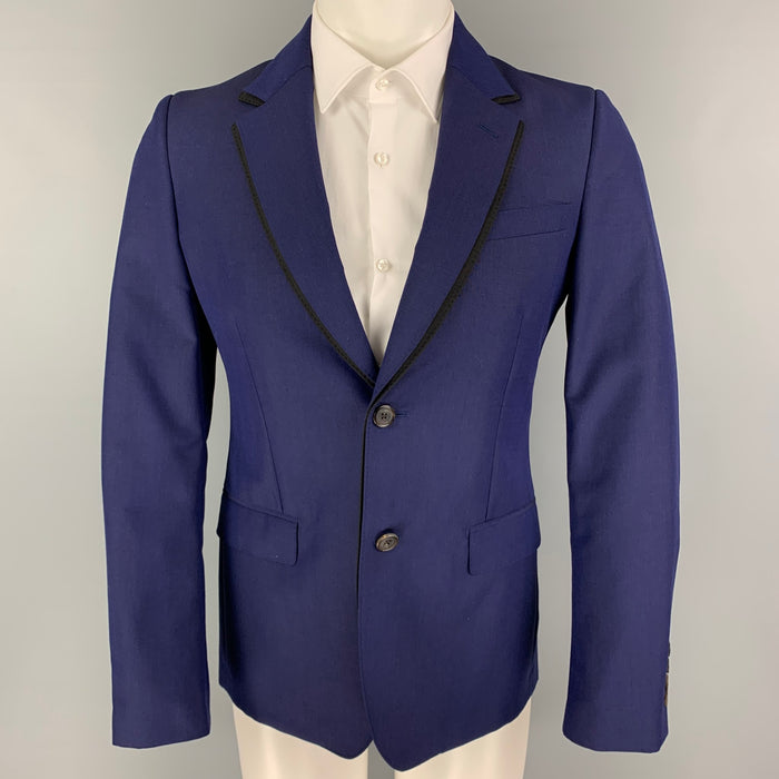 ALEXANDER MCQUEEN Size 34 Purple Black Wool Mohair Sport Coat