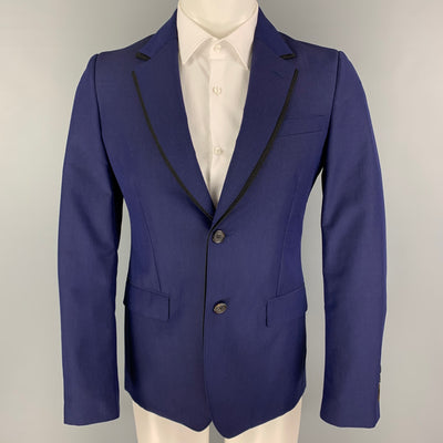 ALEXANDER MCQUEEN Size 34 Purple Black Wool Mohair Sport Coat
