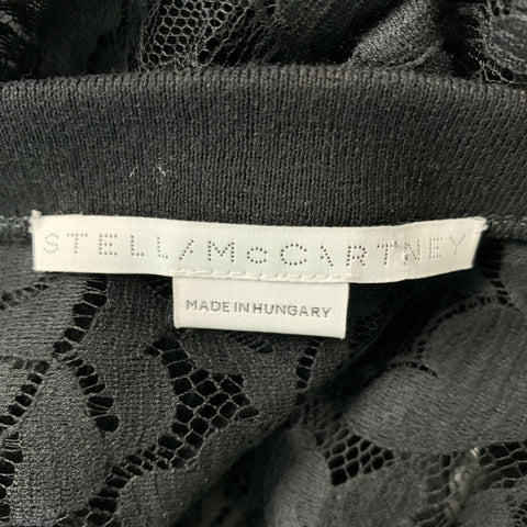 STELLA McCARTNEY Jersey de cuello redondo de poliamida y algodón con encaje negro Talla S