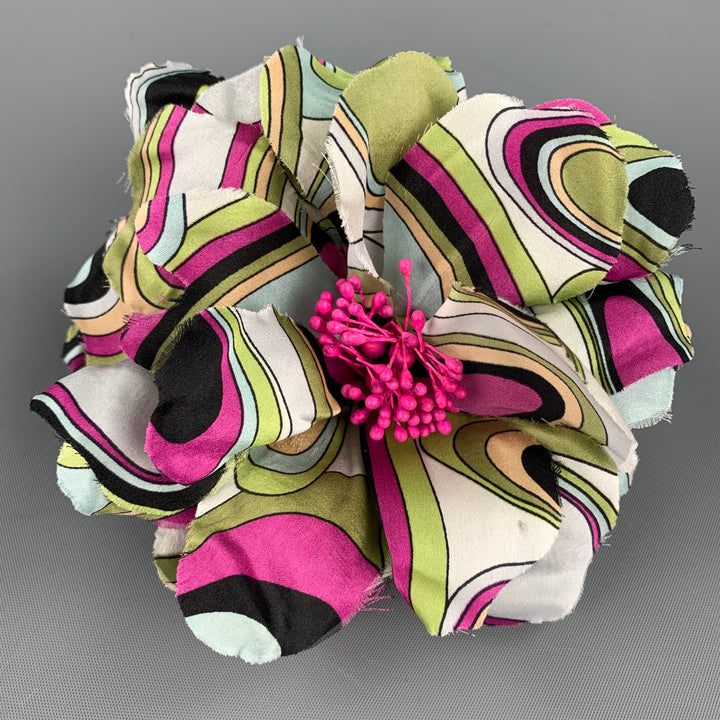 EMILIO PUCCI Abstract Multi-Color Flower Pin