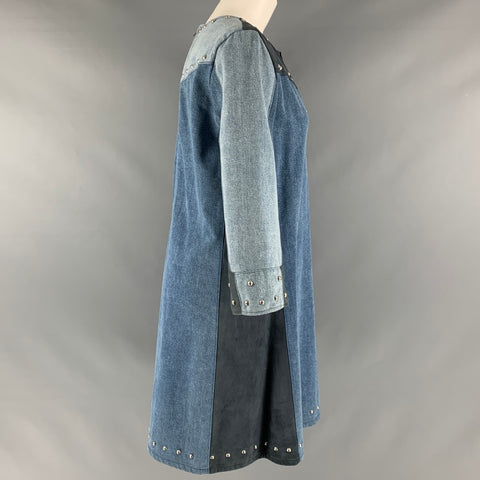 M.I.H JEANS Size S Blue Grey Cotton Studded V-Neck Dress