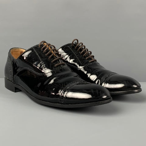 MARC by MARC JACOBS Size 8.5 Black Patent Leather Cap Toe Laces