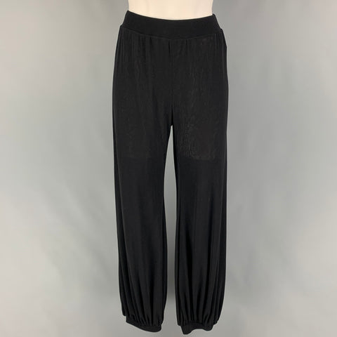 JEAN PAUL GAULTIER SOLEIL Size L Black Nylon Elastic Cuffs Casual Pants