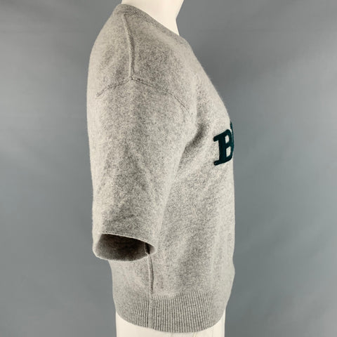 BURBERRY PRORSUM Size L Grey Green Applique T-shirt