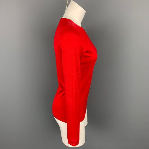 RALPH LAUREN Black Label Talla M Jersey rojo de cachemira / seda