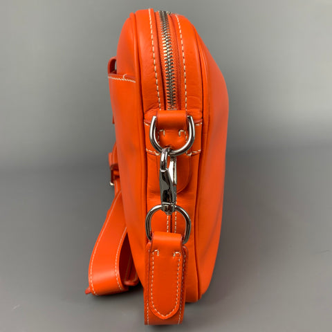 RALPH LAUREN Orange Leather Shoulder Rectangle Bag
