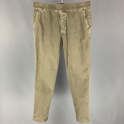 JAMES PERSE Size M Olive Cotton Elastic Waistband Casual Pants