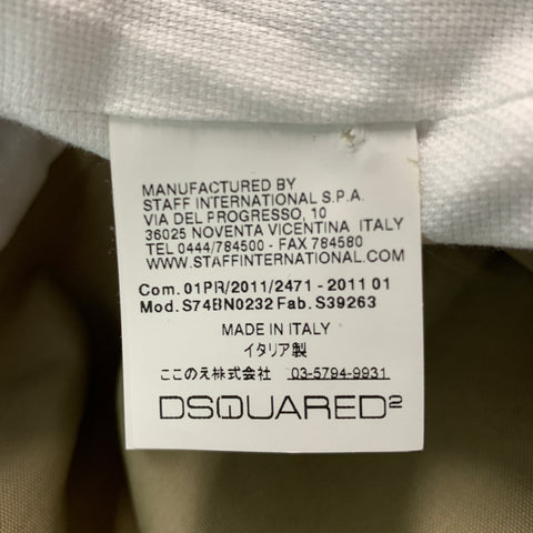 DSQUARED2 Pecho 40 Abrigo deportivo caqui de algodón liso con solapa de muesca