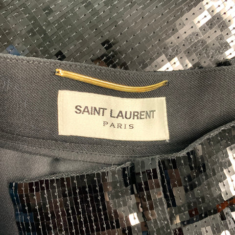SAINT LAURENT Size 2 Black Wool Pleated Shorts