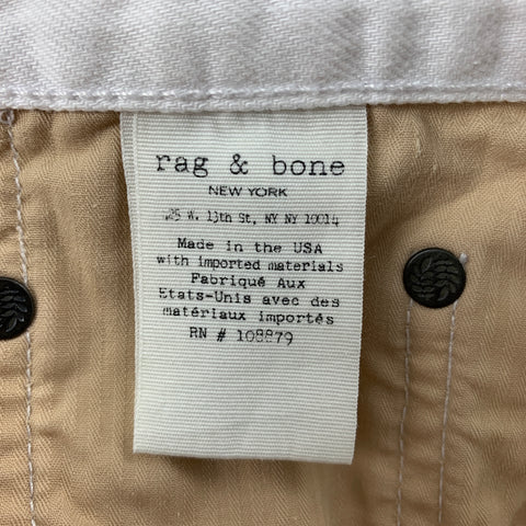 RAG & BONE Size 31 Off White Cotton Slim Jeans
