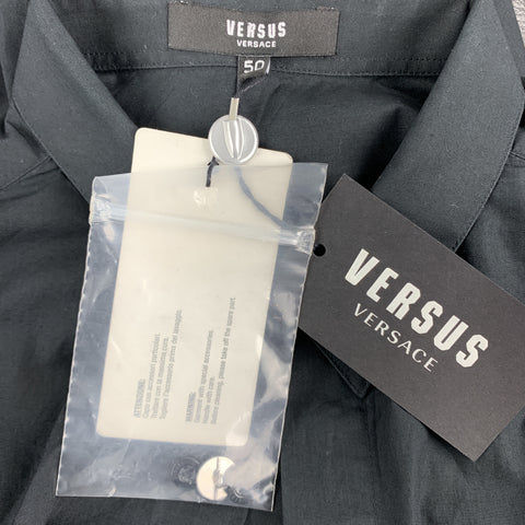 VERSUS by GIANNI VERSACE Size M Black Solid Cotton Long Sleeve Shirt