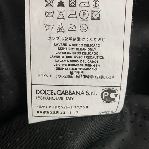DOLCE & GABBANA Size 42 Black Cotton Blend Buttoned Vest