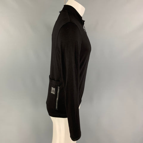 SEARCH AND STATE Size L Black Merino Wool Zip Up Jacket