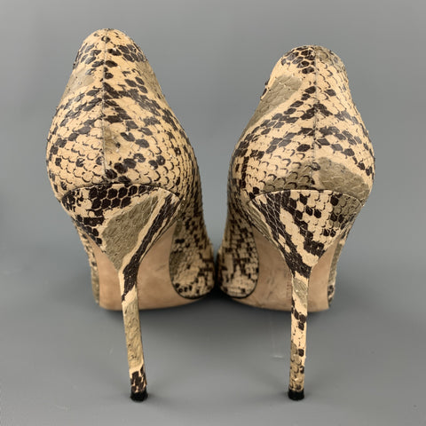MANOLO BLAHNIK Taille 8 Escarpins en Phython Naturel