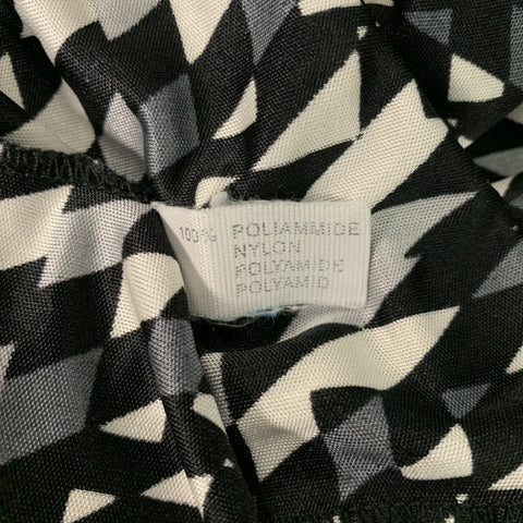 FENDI Size 8 Black & White Nylon Graphic Casual Top