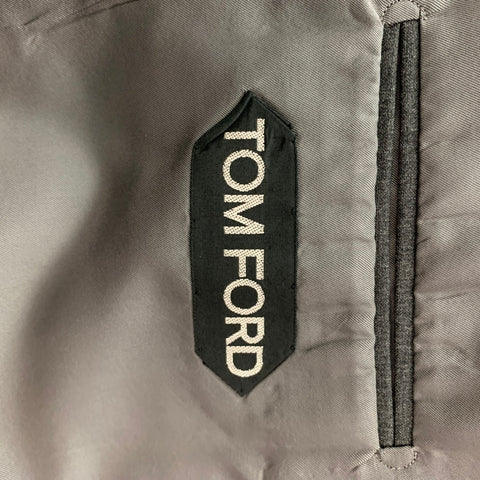 TOM FORD Size 48 Dark Gray Wool Notch Lapel Suit
