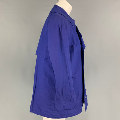 MARNI Size 8 Blue Polyamide Blend Double Breasted Jacket
