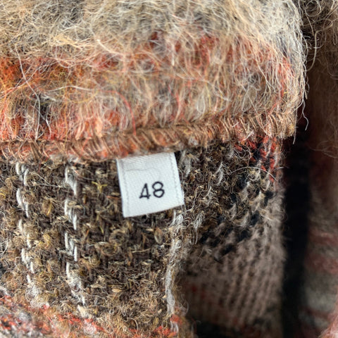 OUR LEGACY Size 48 Brown Taupe Plaid Wool Blend Oversized Cardigan