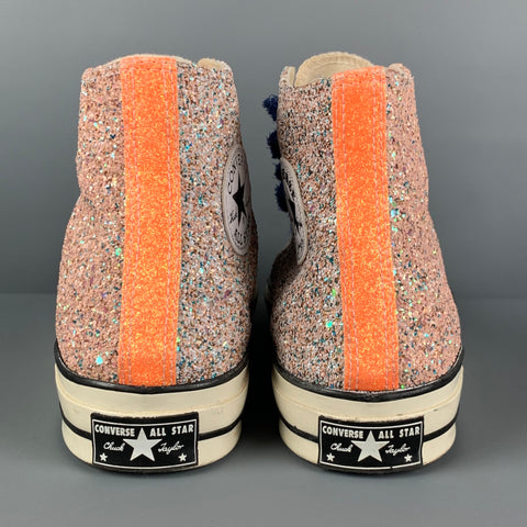 J.W.ANDERSON X Converse Size 10 Orange White Glitter High Top Sneakers