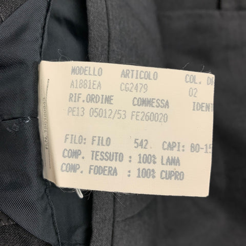 SALVATORE FERRAGAMO Size 38 Charcoal Wool Notch Lapel Suit