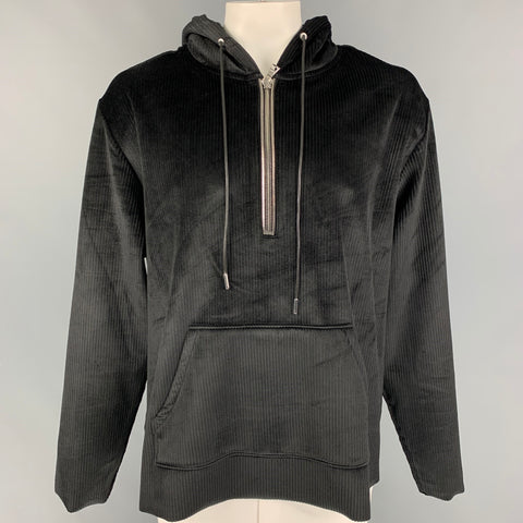RtA Size XL Black Ribbed Polyester Hooded Jacket